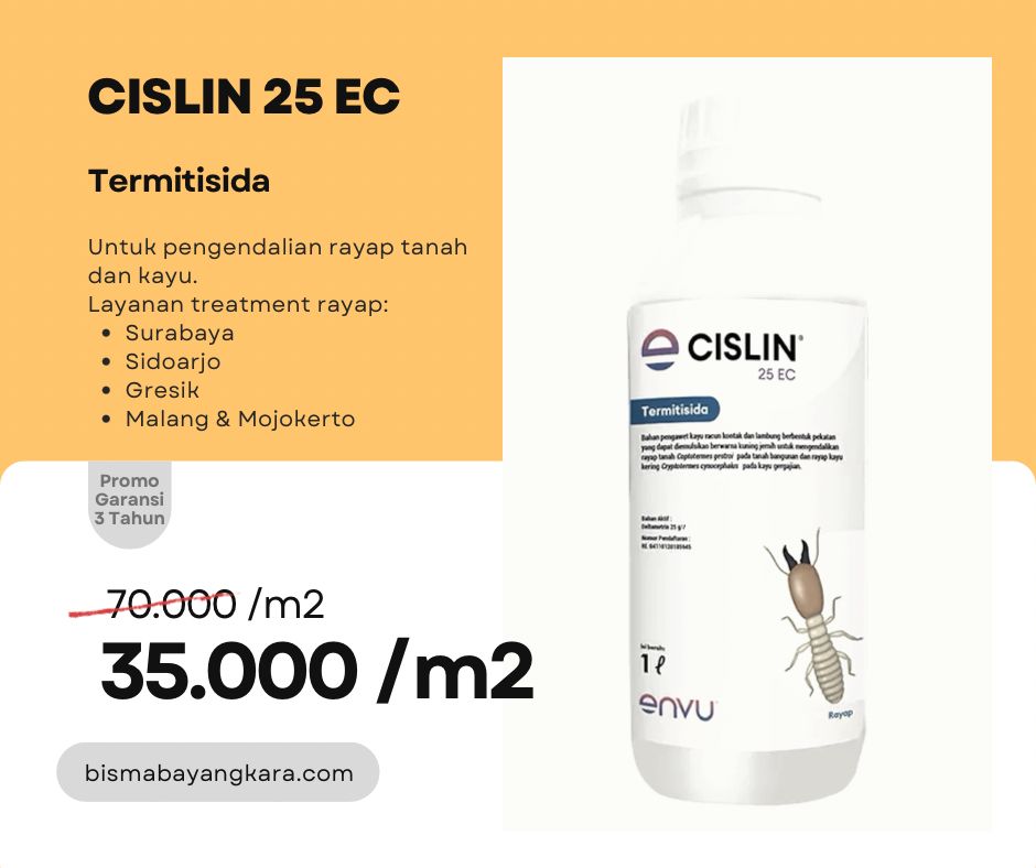 Cislin 25 EC 1 Liter untuk Rayap | Solusi Anti Rayap Surabaya - Jasa Pest Control Surabaya